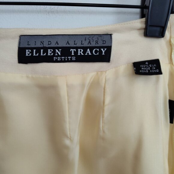 Ladies SZ 4P Linda Allard For Ellen Tracy Cream Silk Pencil Skirt - Picture 4 of 4